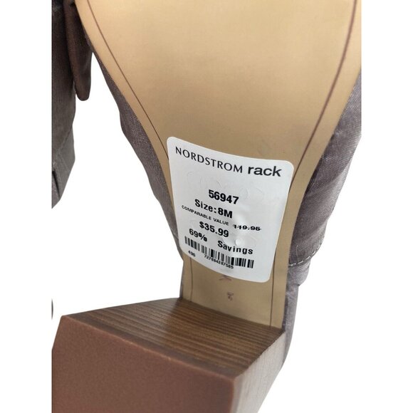 *Sam Edelman Yumi Bow Mule Heels Womens Sz 8 Gray Silver Girly Romantic Wedding - Picture 13 of 14